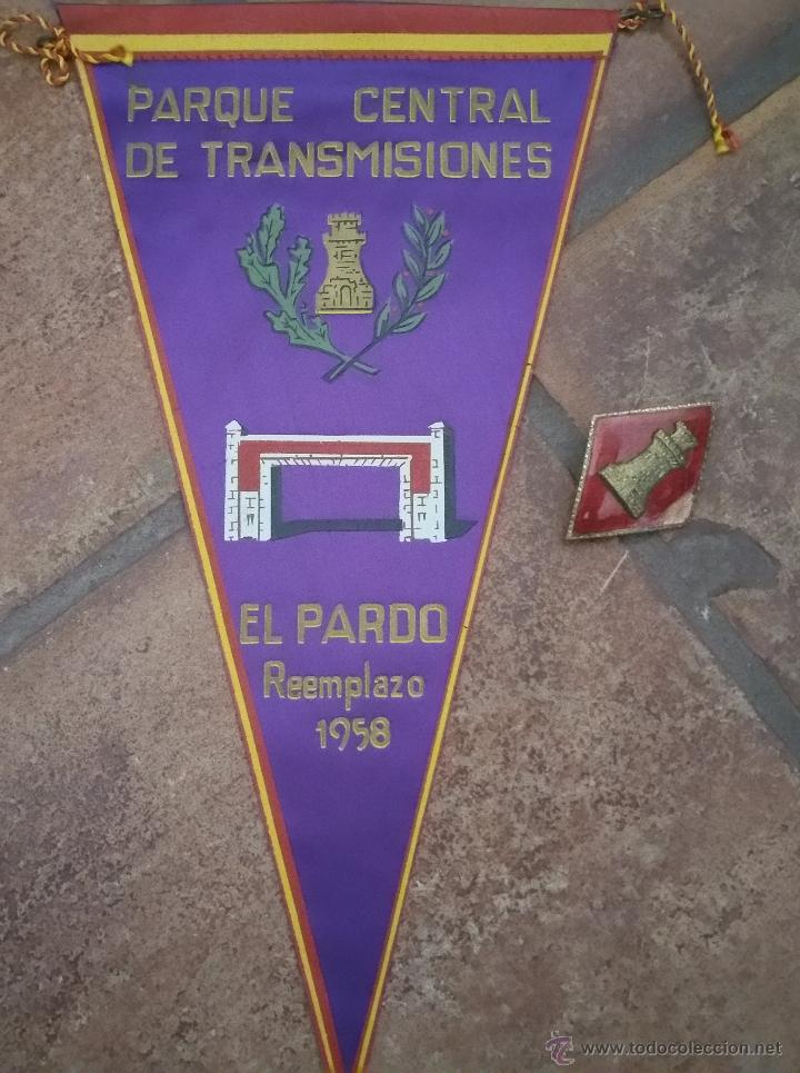 Military Antiques: BANDERIN DE LOS A&Ntilde;OS 50,DE LA AGRUPACION DE TRANSMISIONES DE LA PRIMERA REGION MILITAR EL PARDO