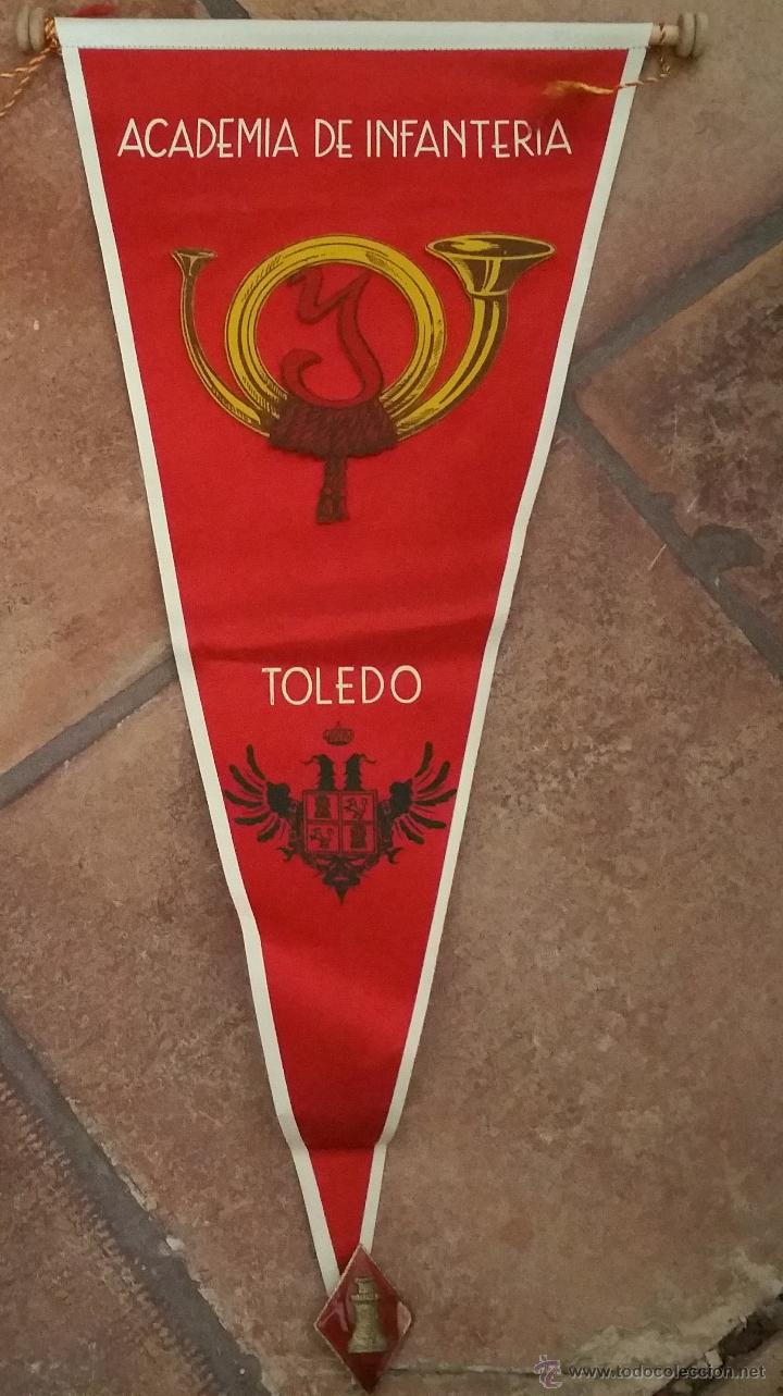 Militaria: BANDERIN A&Ntilde;OS 50-60 DE LA ACADEMIA DE INFANTERIA DE TOLEDO
