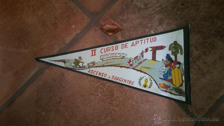 Military Antiques: BANDERIN A&Ntilde;OS 50-60 DEL II CURSO DE APTITUD DE PROMOCION DE SARGENTOS