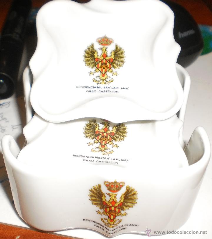 Militaria: cajita con 4 ceniceros residencia militar ''la plana'' castellon grao