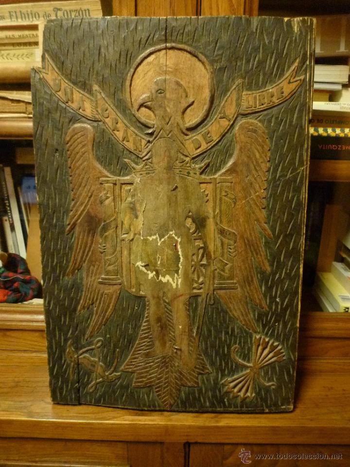 Military Antiques: &Aacute;GUILA FRANQUISTA EN MADERA. DECORATIVA