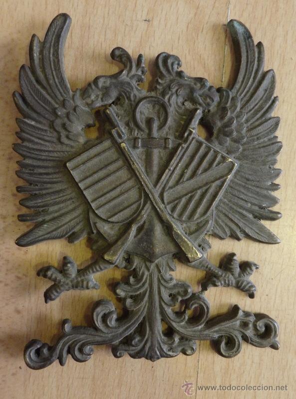 Military Antiques: CHAPA DEL EJERCITO ESPA&Ntilde;OL: INFANTERIA DE MARINA- TERCIO DE LA ARMADA.AGUILA BICEFALA,90X105MM