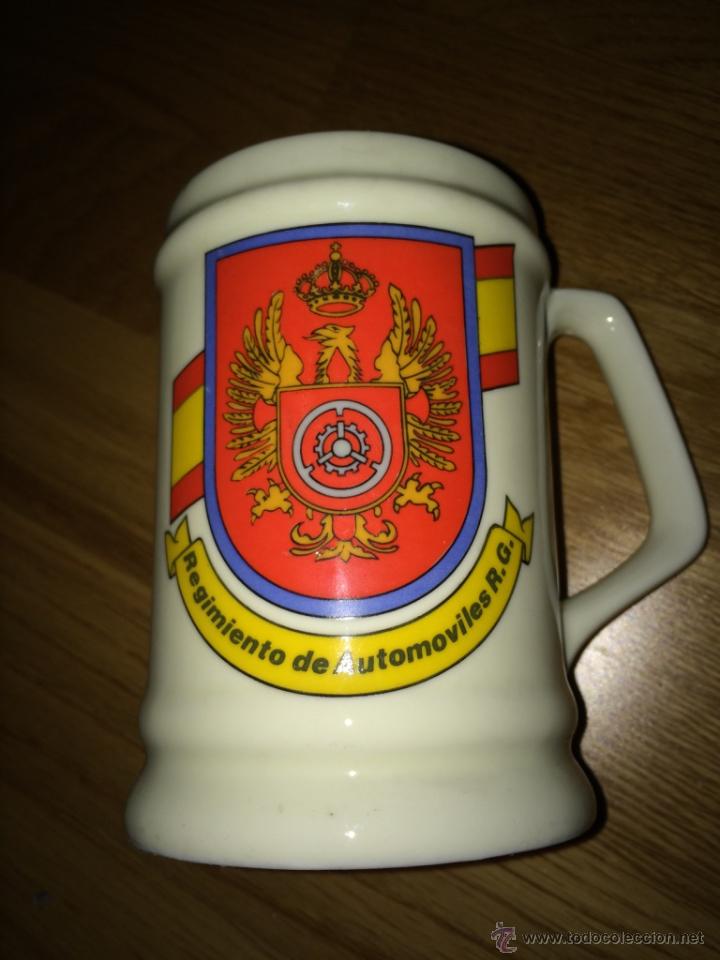 Militaria: JARRA CERAMICA MILITAR REGIMIENTO DE AUTOMOVILES R. G. SELLADA