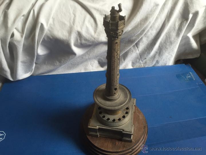 Militaria: Antigua figura de ternometro que representa al monumento de la libertad aleman que esta en Berlin