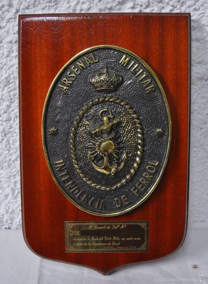 Militaria: Metopa de Bronce. ARSENAL MILITAR - INTENDENCIA DE FERROL