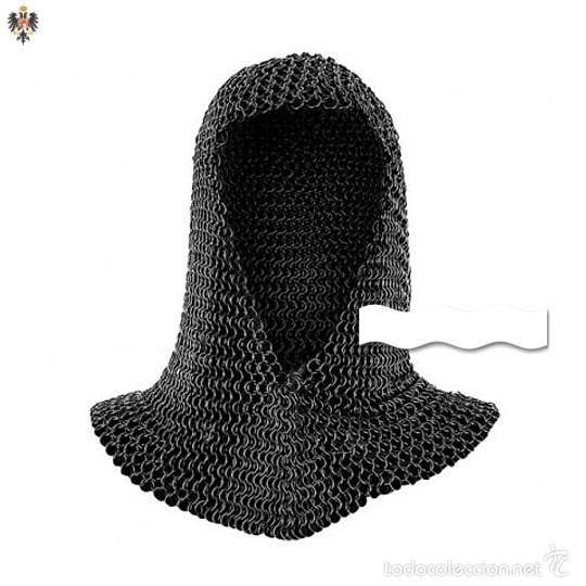 Militaria: VERDUDO ALMOFAR COFIA COTA DE MALLA DE ACERO PAVONADO