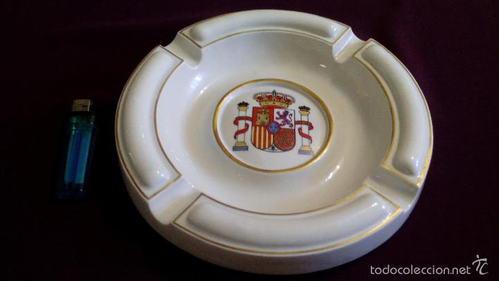 Military Antiques: CENICERO ESCUDO DE ESPA&Ntilde;A, DECORADO A MANO