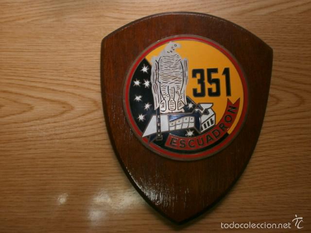 Military Antiques: METOPA ESCUADRON 351BASE DE GETAFE MADERA CON CHAPA MET-161