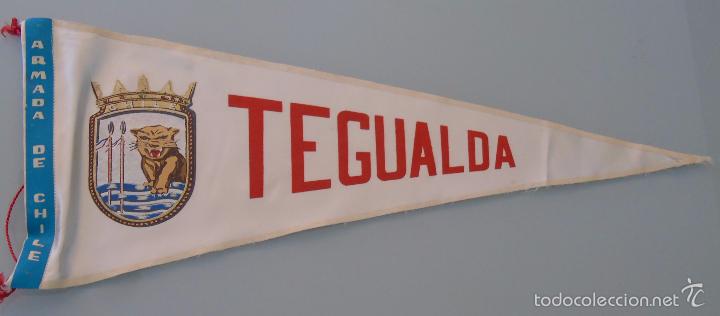 Militaria: BANDER&Iacute;N MILITAR. ARMADA DE CHILE. BUQUE TORPEDERO TEGUALDA. A&Ntilde;OS 60 70. 39 CM