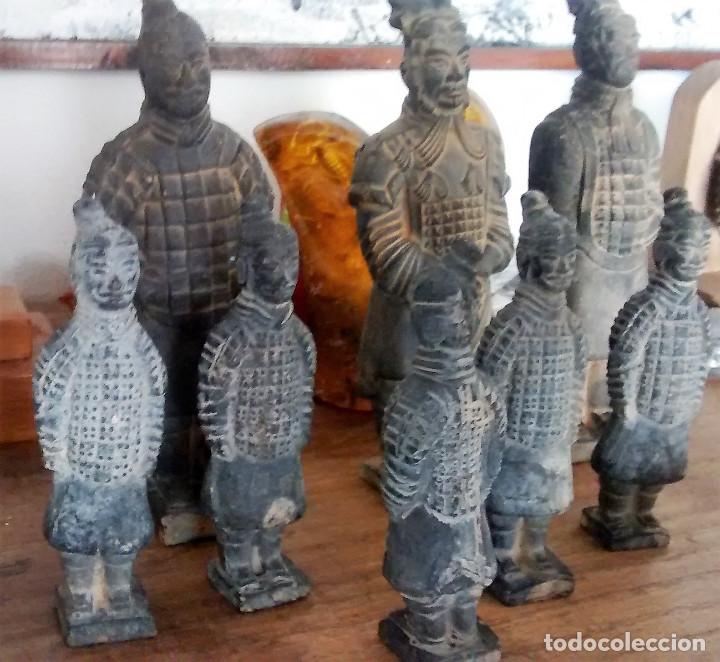 Military Antiques: 3 Guerreros terracota del emperador Qin Shihuang. Tama&ntilde;o grande.