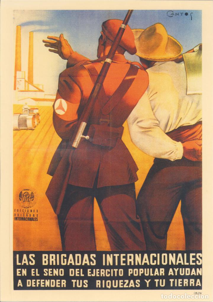 Military Antiques: CARTEL GUERRA CIVIL, BRIGADAS INTERNACIONALES, AUTOR: CANTOS - REPRODUCCI&Oacute;N (42X30)