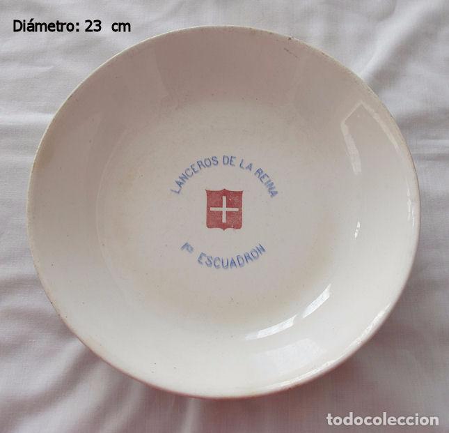 Military Antiques: PLATO ANTIGUO MILITAR LANCEROS DE LA REINA CARTUJA PICKMAN