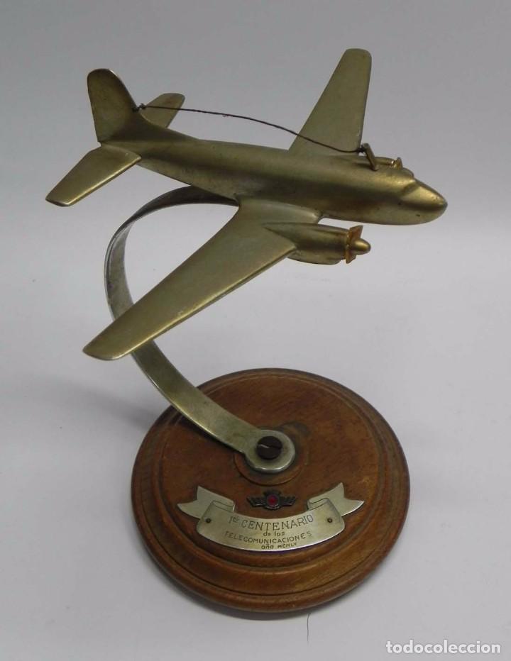 Military Antiques: RECUERDO DEL 1&ordm; CENTENARIO DE LAS TELECOMUNICACION, 1955, EJERCITO DEL AIRE, AVIACION, EL AVION ESTA