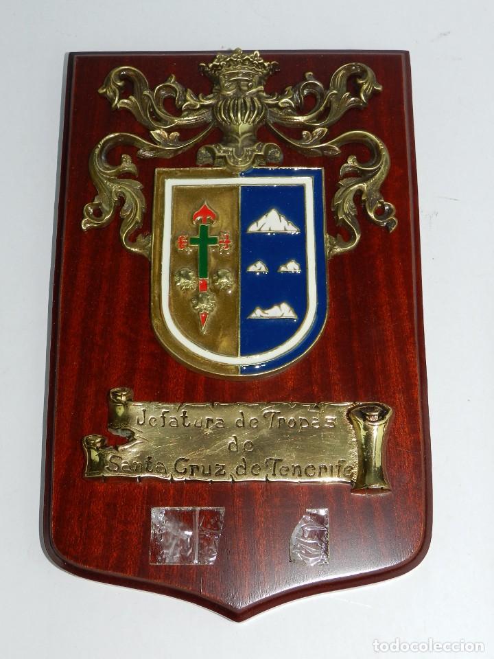 Military Antiques: METOPA MILITAR. JEFATURA DE TROPAS DE SANTA CRUZ DE TENERIFE, CANARIAS. ESMALTADA. MIDE 28 X 17,5 CM