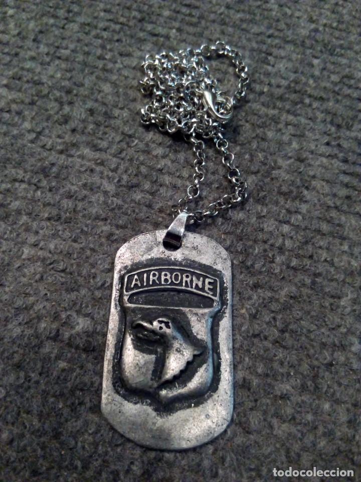 Militaria: Colgante placa tipo collar Airborne Band of brothers
