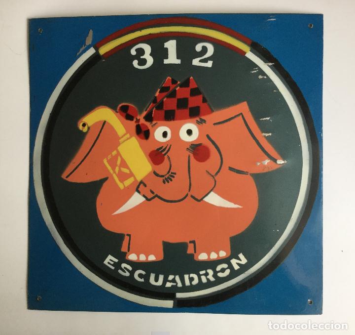 Military Antiques: AVI&Oacute;N ANTIGU PLACA D CHAPA METOPA DE 40 CM X 40 CM AVI&Oacute;N H&Eacute;RCULES BASE A&Eacute;REA ZARAGOZA ESCUADR&Oacute;N 312