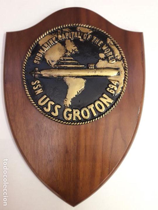 Militaria: Antigua metopa naval. US NAVY - USS Groton (SSN-694), s&eacute;ptimo submarino de la clase Los Angeles