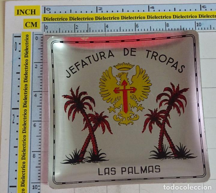 Militaria: CENICERO DE METAL. MILITAR. JEFATURA DE TROPAS DE LAS PALMAS DE GRAN CANARIA. A&Ntilde;SO 60 70. 10 CM