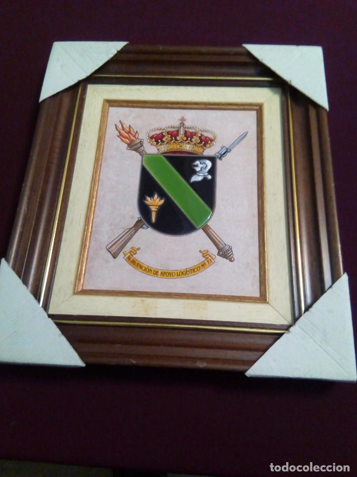 Military Antiques: AZULEJO ENMARCADO DE LA  AGRUPACION DE APOYO LOGISTICO N&ordm; 11
