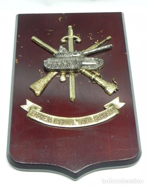 Militaria: Metopa de la empresa Nacional Santa Barbara, tanque, mide 26 x 17 cms.