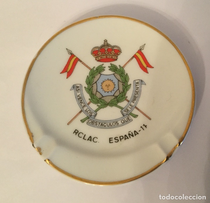 Military Antiques: ANTIGUO CENICERO PORCELANA ESCUDO DE RCLAC ESPA&Ntilde;A 11