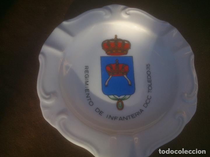 Military Antiques: CENICERO PORCELANA REGTO.INFANTERIA DCC TOLEDO 35