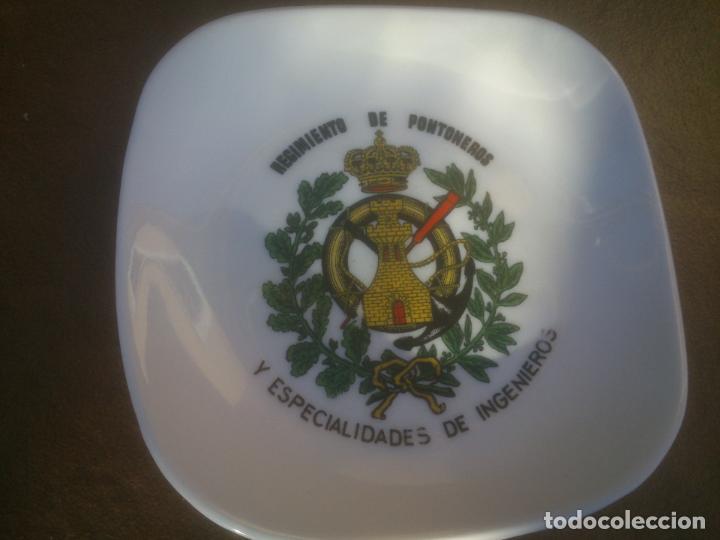 Militaria: PLATILLO PORCELANA REGIMIENTO DE PONTONEROS Y ESPECIALIDADES DE INGENIEROS