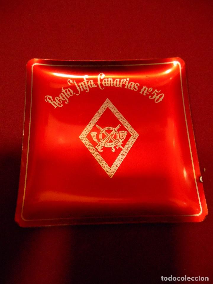 Military Antiques: CENICERO DE ALUMINIO - REGIMIENTO DE INFANTER&Iacute;A CANARIAS N&ordm;50 -