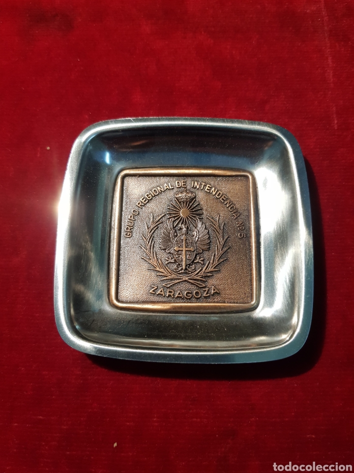 Military Antiques: Cenicero bandejita grupo regional de intendencia 5 Zaragoza militar