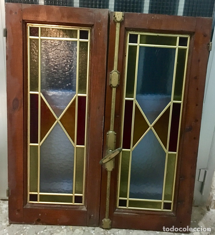 Military Antiques: VENTANA VIDRIERA EMPLOMADA DE ORIGEN MILITAR