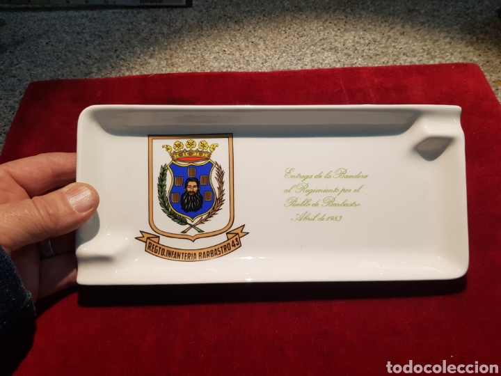 Military Antiques: Bandeja entrega bandera regimiento Barbastro 43 militar infanter&iacute;a