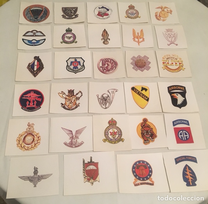 Military Antiques: LOTE DE 29 PEGATINAS MILITARES EXTRANJERAS