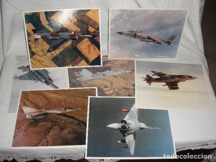 Military Antiques: Lote de 7 laminas de cart&oacute;n de aviaci&oacute;n militar extranjera. Con definici&oacute;n en el reverso.