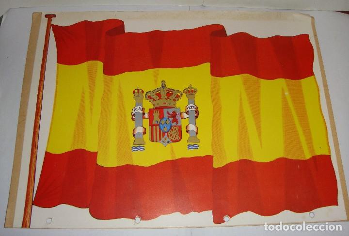 Military Antiques: Lamina con la Bandera de Espa&ntilde;a.