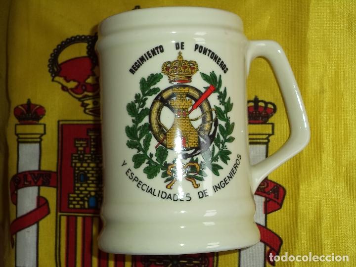 Military Antiques: JARRA DE CERAMICA REGIMIENTO DE PONTONEROS Y ESPECIALIDADES DE INGENIEROS