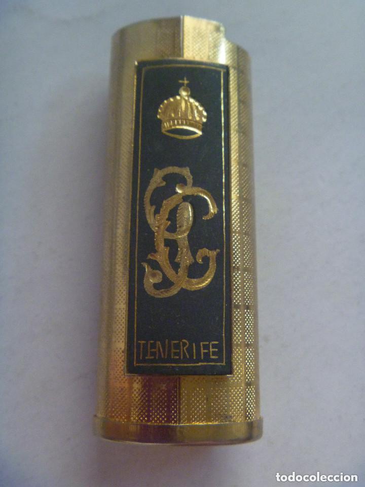 Militaria: FUNDA DE METAL PARA MECHERO CLIPPER CON EMBLEMA GRABADO DE LA GUARDIA CIVIL. TENERIFE.