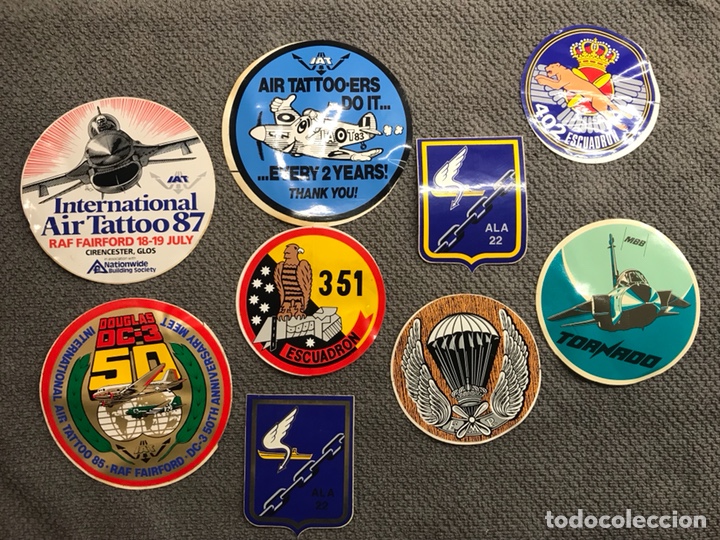 Military Antiques: Aviacion. Lote de 9 Adhesivos (h.1980?)