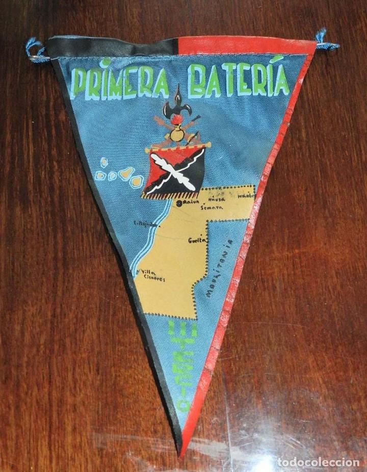Militaria: Banderin TERCIO SAHARIANO D. JUAN DE AUSTRIA III DE LA LEGION, PRIMERA BATERIA, SAHARA, el banderin