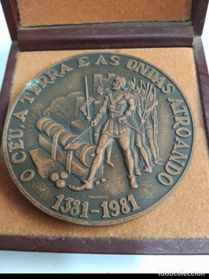 Militaria: Gran bronce numerado 600 a&ntilde;os de la artilleria portuguesa   firma del broncista 7,5 cms diametro