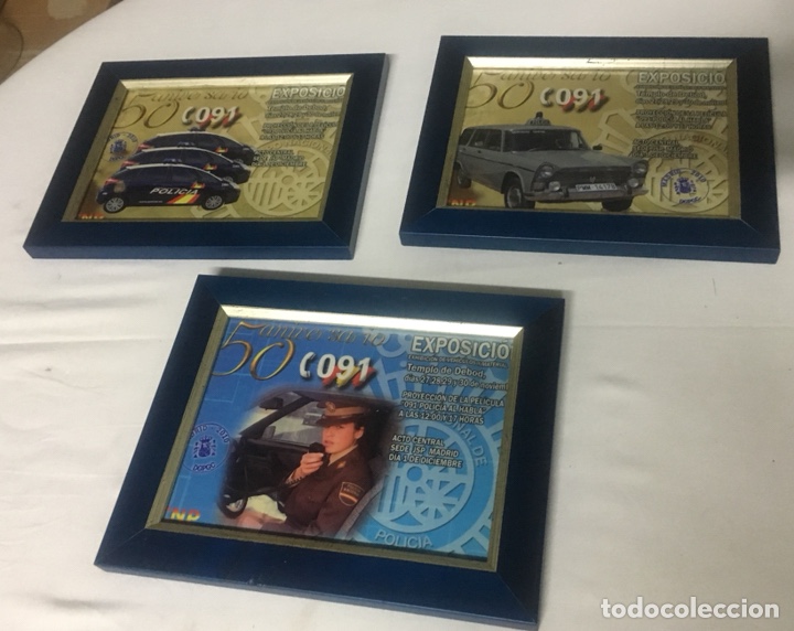 Military Antiques: LOTE DE 3 CUADROS POLICIA ARMADA, POLIC&Iacute;A NACIONAL MARR&Oacute;NES Y CNP