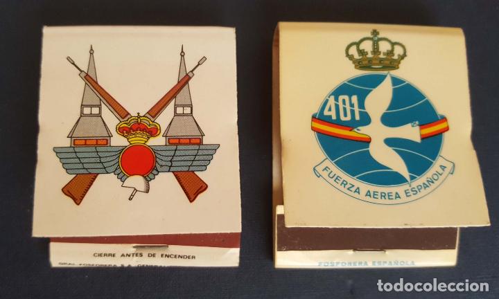 Militaria: PAREJA DE CAJAS DE CERILLAS DEL EJ&Eacute;RCITO DEL AIRE. NUEVAS