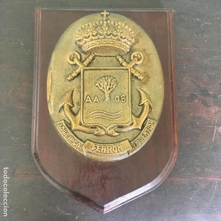 Military Antiques: Metopa de la armada espa&ntilde;ola buque aljibe AA 06 Aqua ipso ferro violentior