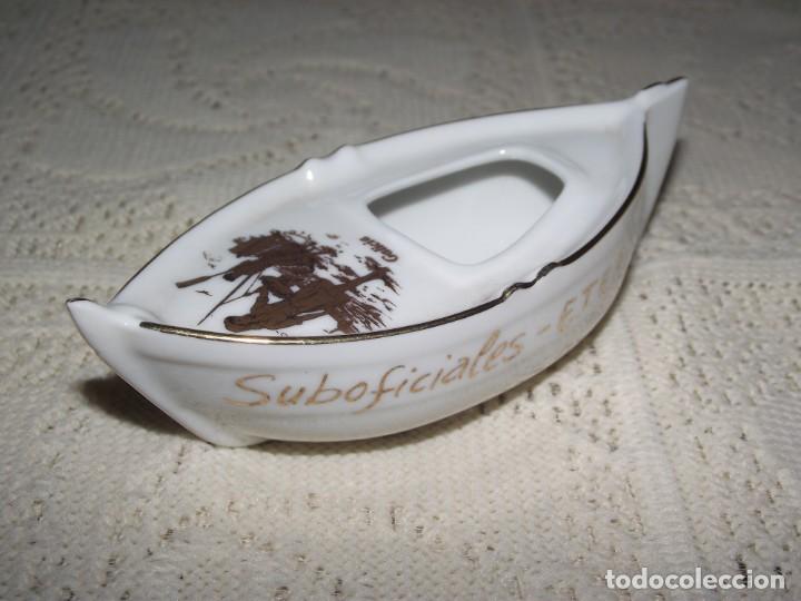 Military Antiques: GAMELA (BARCA) DE PORCELANA. RECUERDO DEL CARMEN. SUBOFICIALES ETEA 91