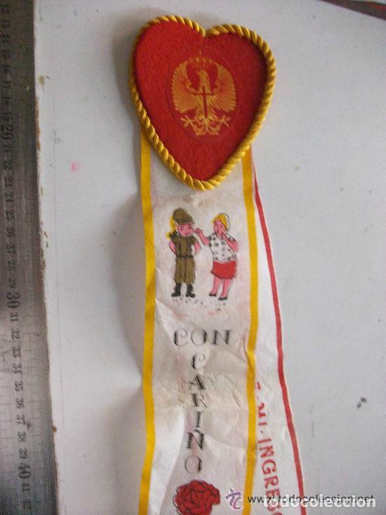 Militaria: RECUERDO DE LA MILI PARA LA NOVIA : CORAZON CON CINTAS , INGRESO EN EL EJERCITO DE TIERRA