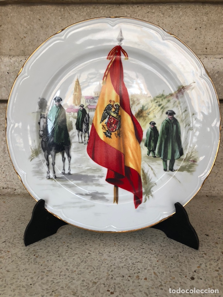 Military Antiques: GUARDIA CIVIL-ANTIGUO PLATO DE GRES PORCELANICO.