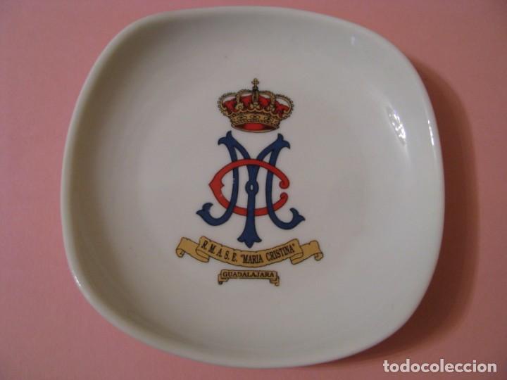 Militaria: CENICERO O PLATO DE R.M.A.S.E. MARIA CRISTINA. GUADALAJARA. SIN NOMBRE DE FABRICANTE. 13 CM.