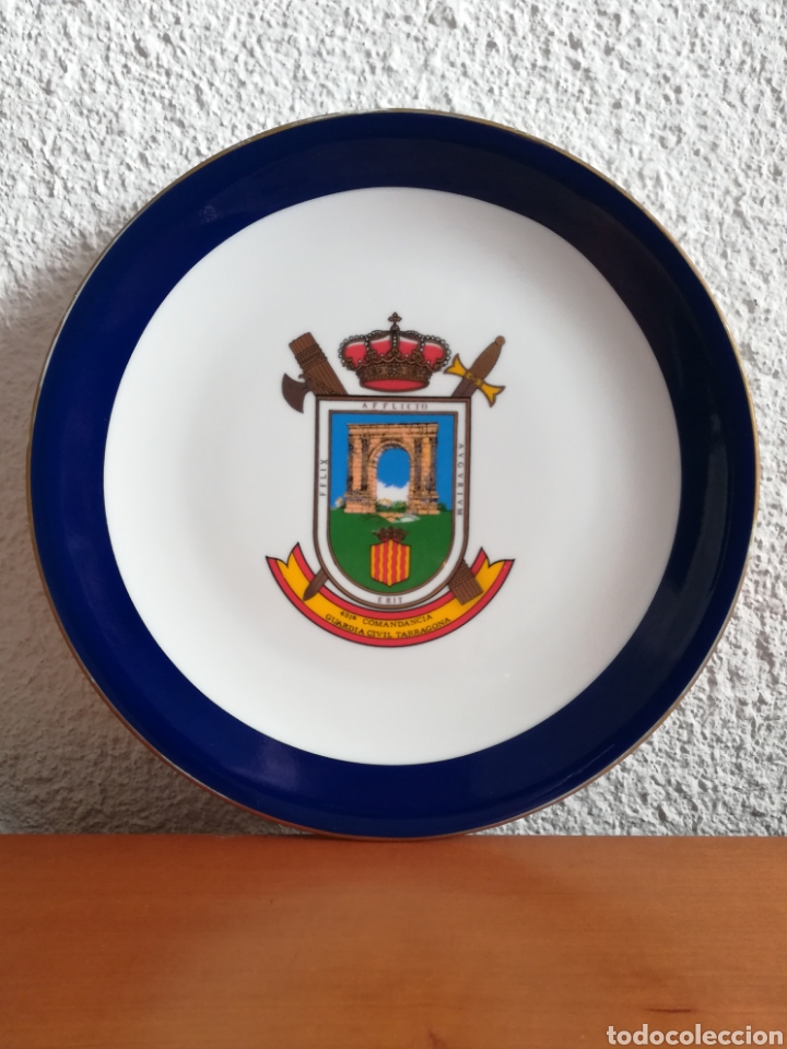 Military Antiques: Plato porcelana Guardia Civil Tarragona 431 Comandancia - Porcelanas Tamarit Torredembarra