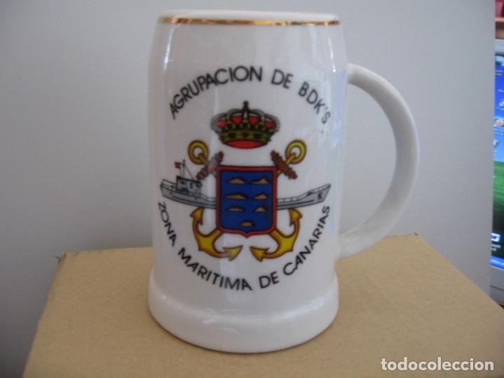 Militaria: JARRA CERVEZA AGRUPACION DE BDK&acute;S ZONA MARITIMA DE CANARIAS