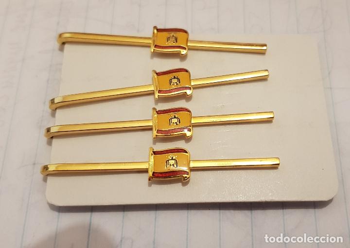 Militaria: Pisacorbata aguila san Juan y bandera de Espa&ntilde;a ,esmalte