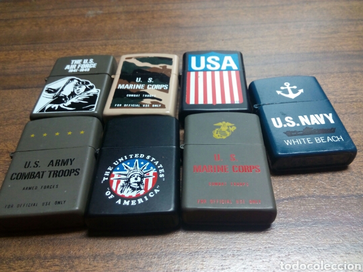 Military Antiques: Lote 7 mecheros tipo Zippo